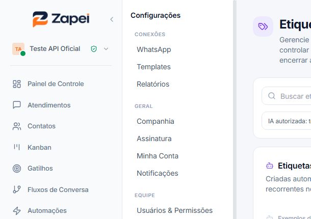 Controles de busca e filtro da tela Etiquetas Inteligentes